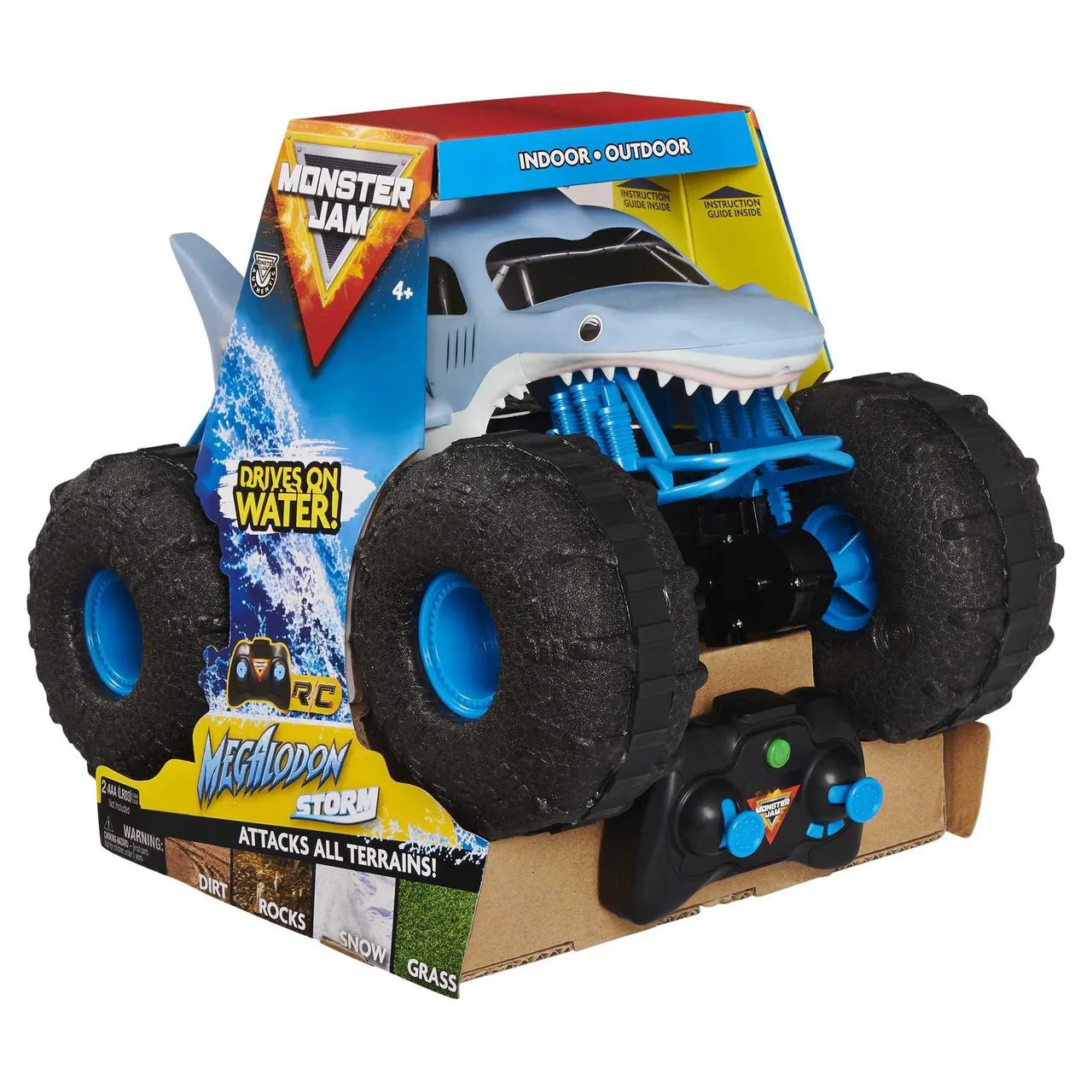 Carrinho Anfíbio de Controle Remoto Megalodon Ludii - Água & Terra